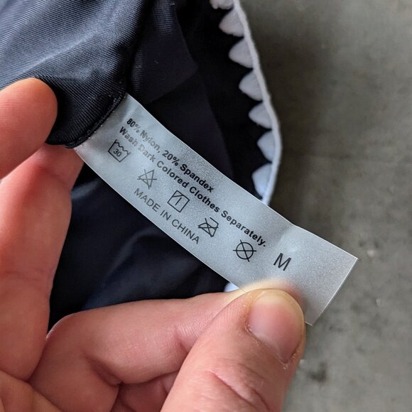 Shein Black White Whip Stitch Bikini Swimsuit medium - Picture 9 of 10